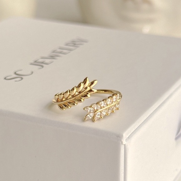 14K Gold Plated Spike Adjustable Ring Waterproof Jewelry - Picture 2 of 14